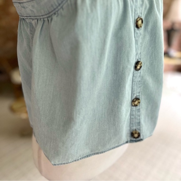 Express Light Blue Chambray Crop Tank Top XS - Picture 14 of 16